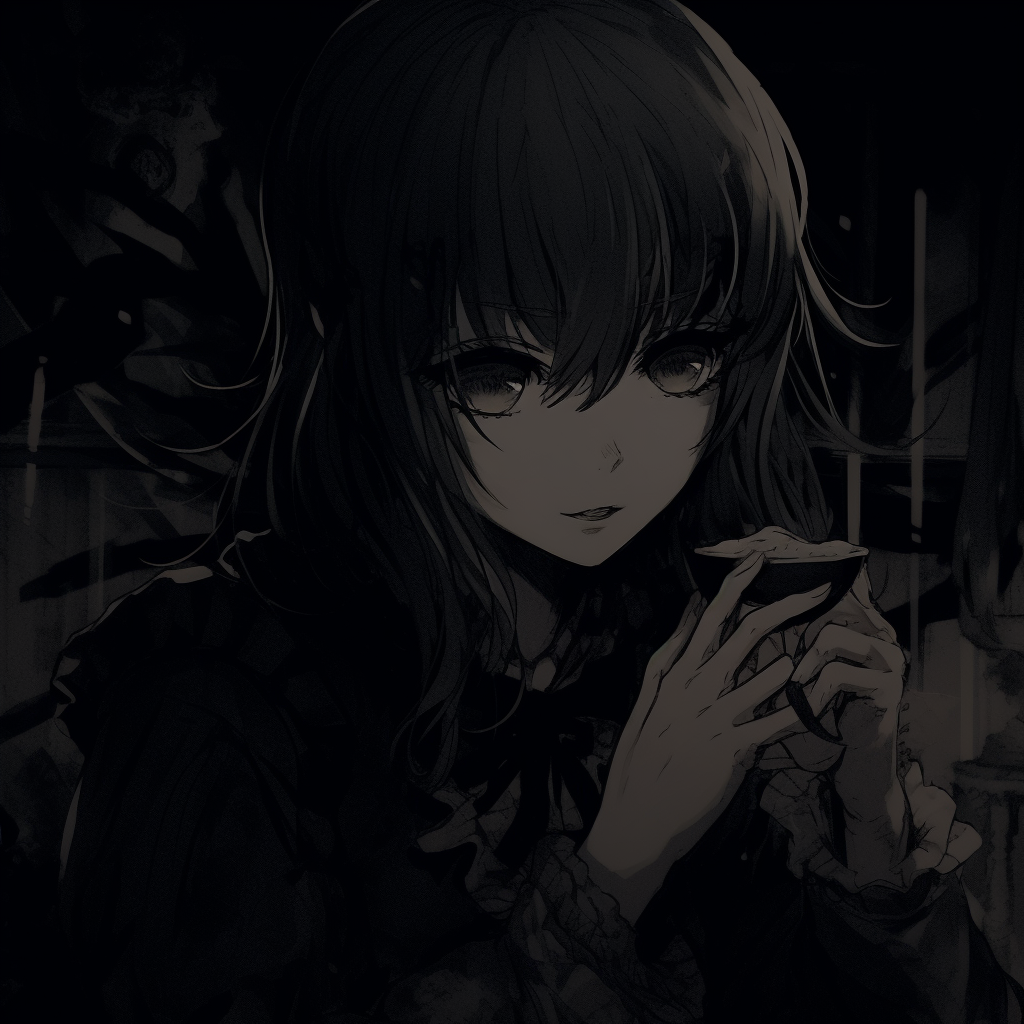 Shadowy Anime Girl Profile - dark anime pfp female - Image Chest