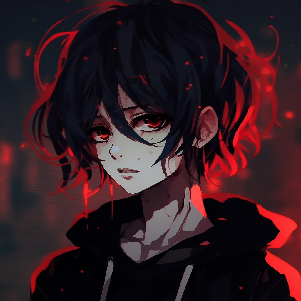 Emo Anime Character With Red - Emo Anime Pfp Collection (@pfp) | Hero