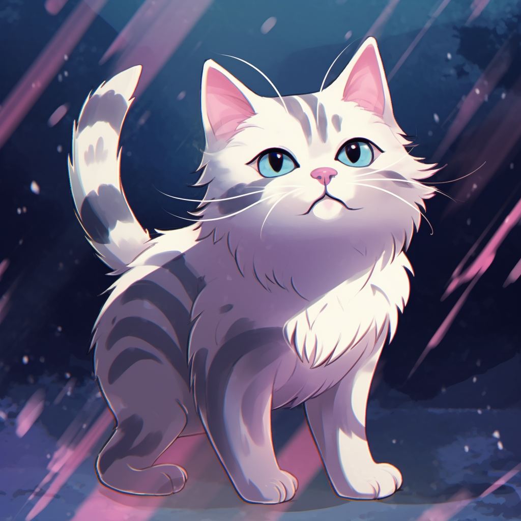 A cute anime cat drawing inactive (ice feather) - Illustrations ART street