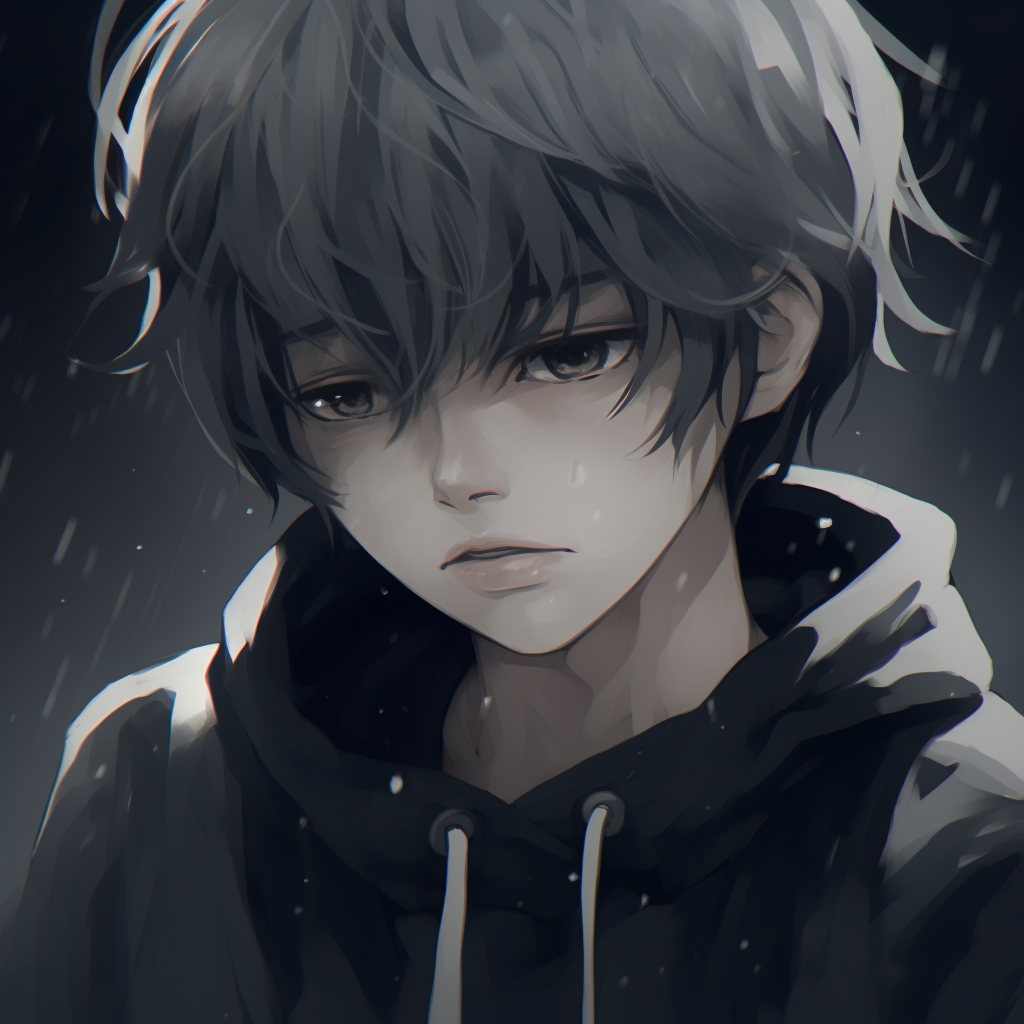 Anime boy sad