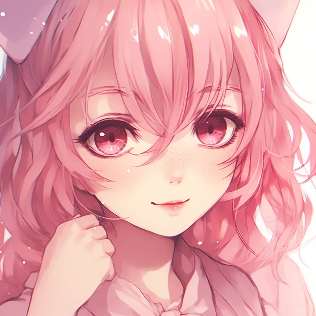 Anime girl with pink hair - Discord Pfp