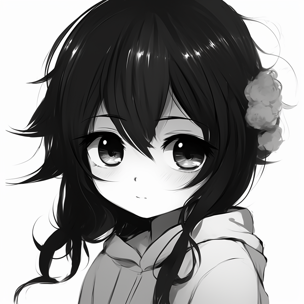 Black and White Anime Girl