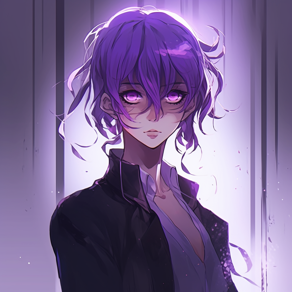 Aesthetic anime boy purple style profile photo