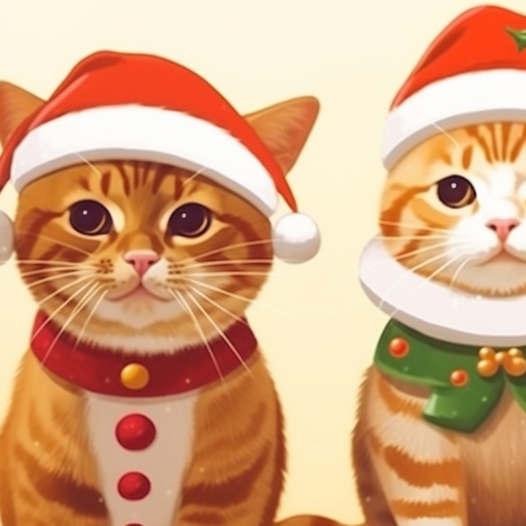 Matching Cat Pfps Christmas Hat