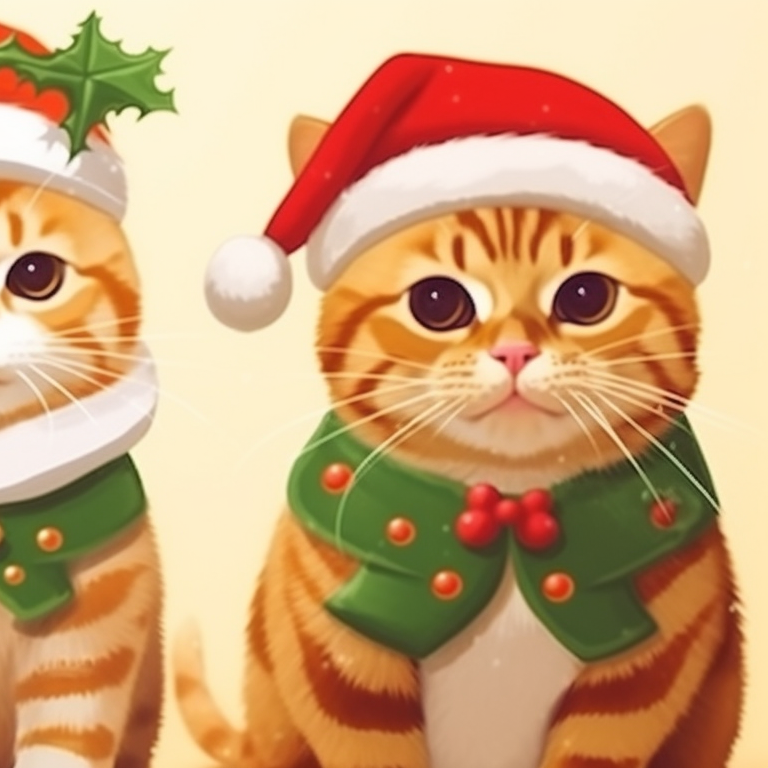 Christmas Cat Companions Matching - Matching Christmas Cat Pfp Aesthetic Matching  Pfp Ideas (@pfp)