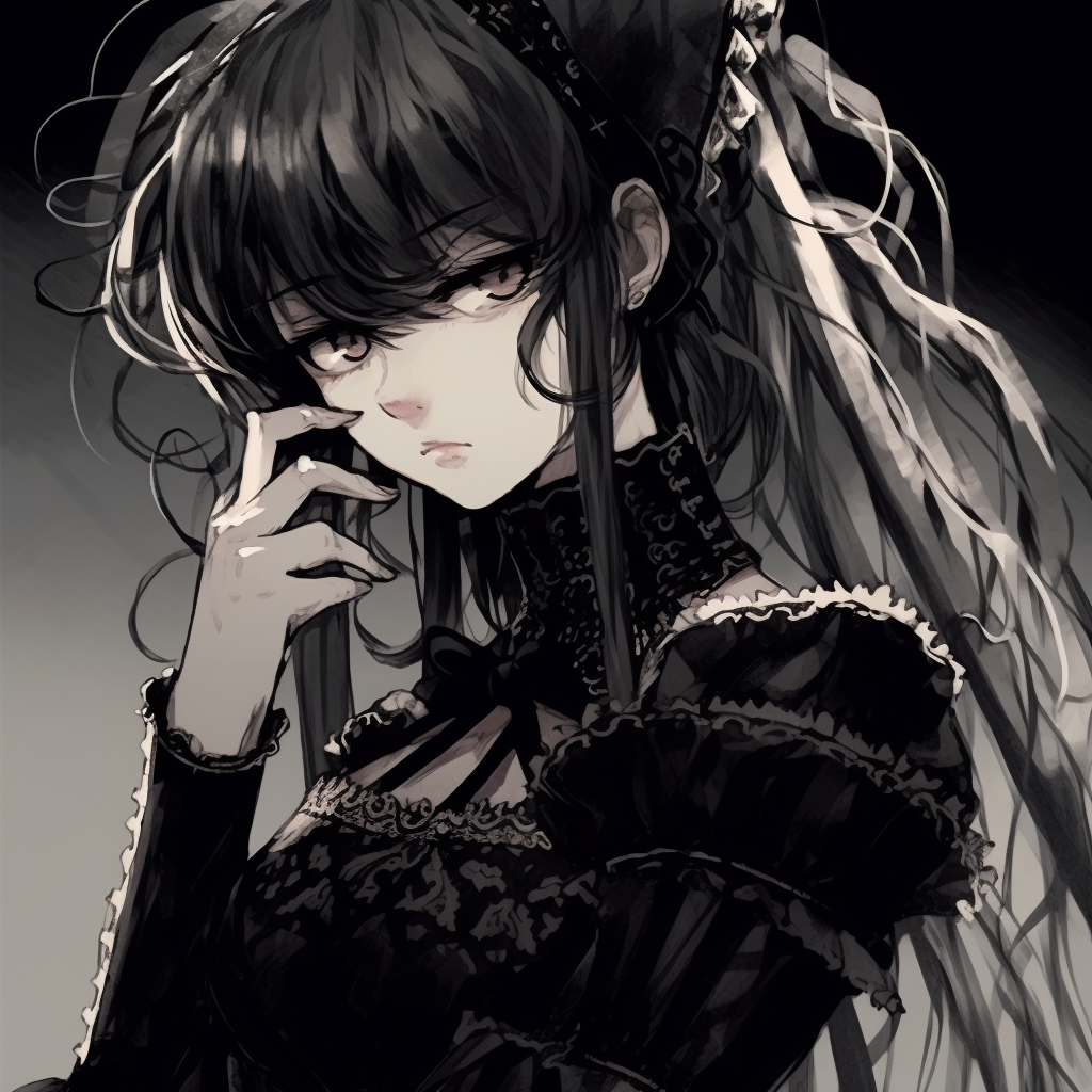 Moonlit Anime Girl Illustration - dark aesthetic anime pfp girl