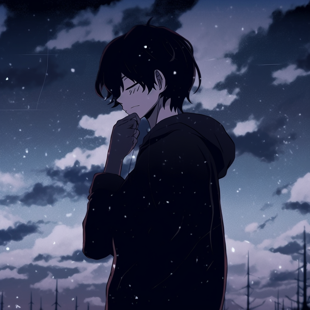 Sad aesthetic anime boy pfp