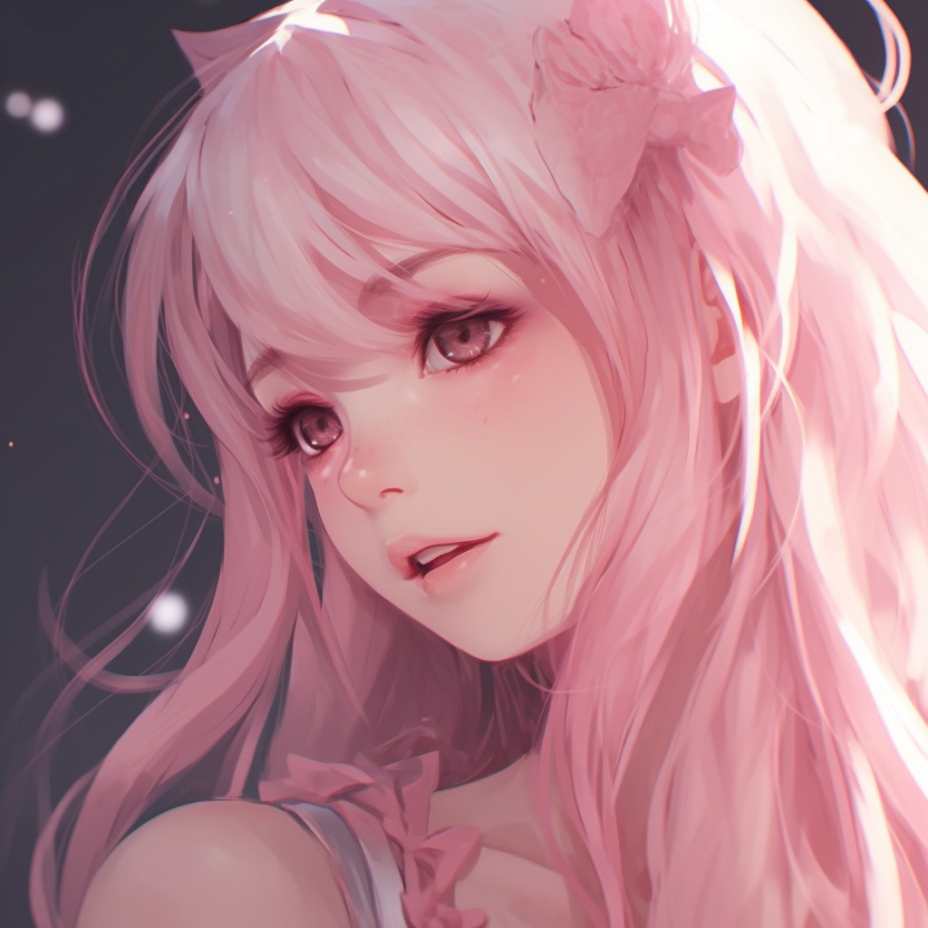 Anime girl with pink hair - Discord Pfp