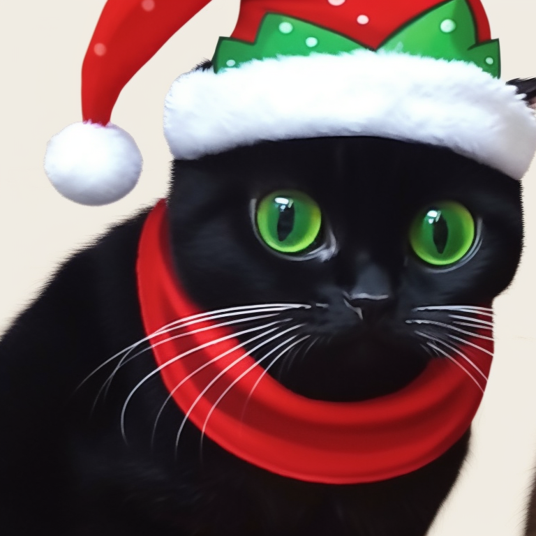 Siamese Cat cute christmas gift santa hat pattern mistletoe and