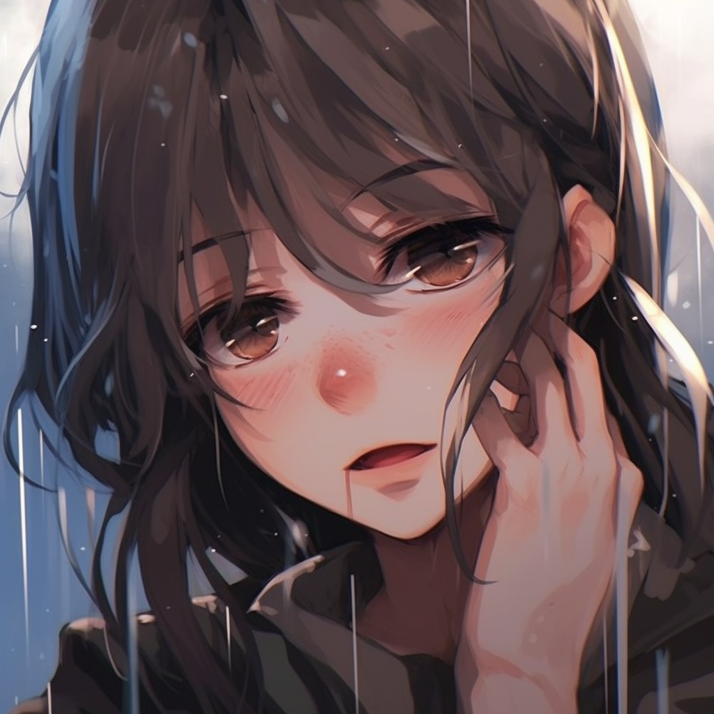 Clipart of Anime Girl Sad Crying free image download