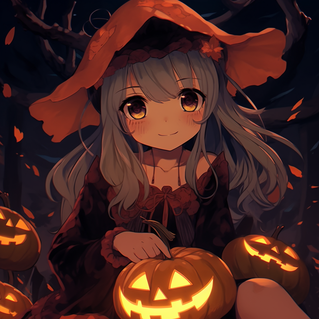 HD wallpaper: anime characters digital wallpaper, girl, hat, pumpkin, guy,  cloak | Wallpaper Flare