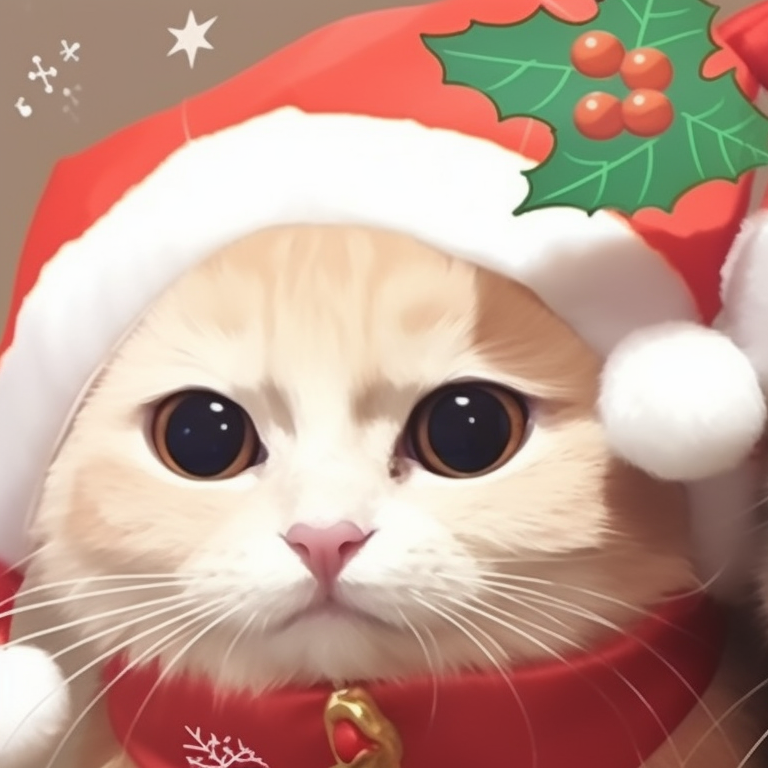 Matching Cat Pfps Christmas Hat