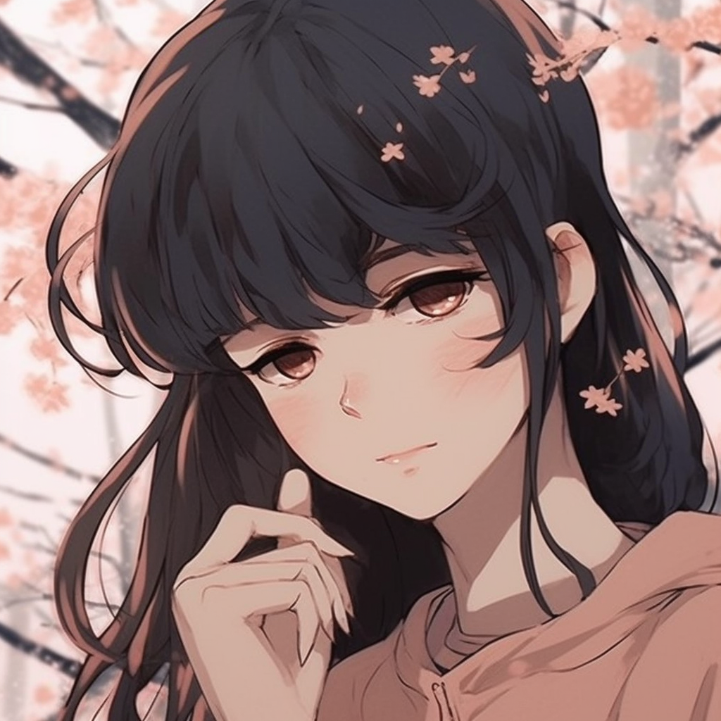Aesthetic anime style avatar, mobile phone wallpaper illustration
