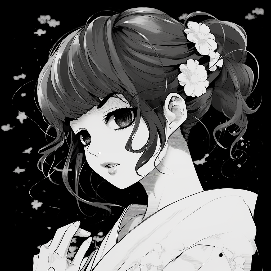 Anime Beauty In Black And - Anime Profile Picture Black And White (@pfp)