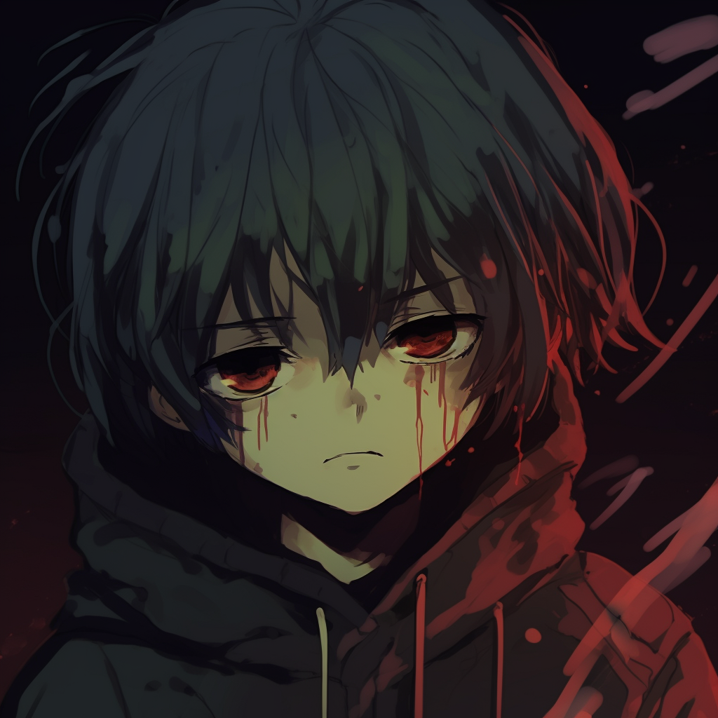 Download Boy With Red Eye Dark Aesthetic Anime Pfp Wallpaper