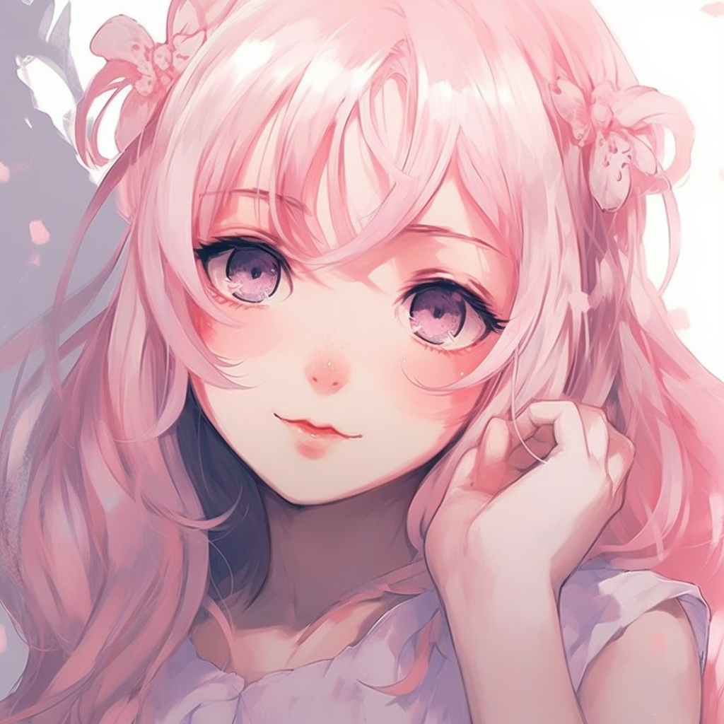 Anime girl with pink hair - Discord Pfp