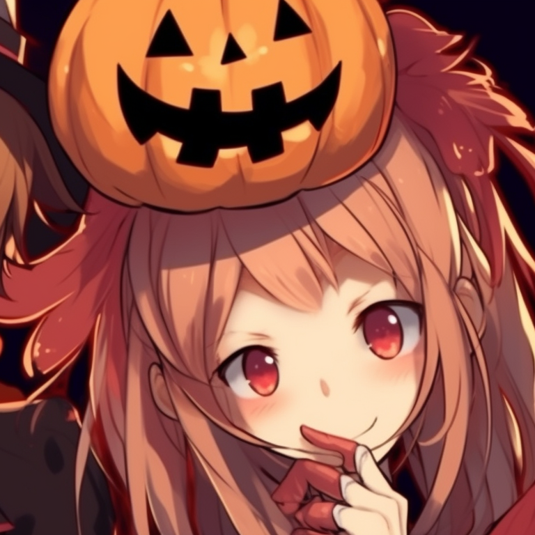 Premium AI Image | an anime boy in the middle of the forest with a  Halloween pumpkin