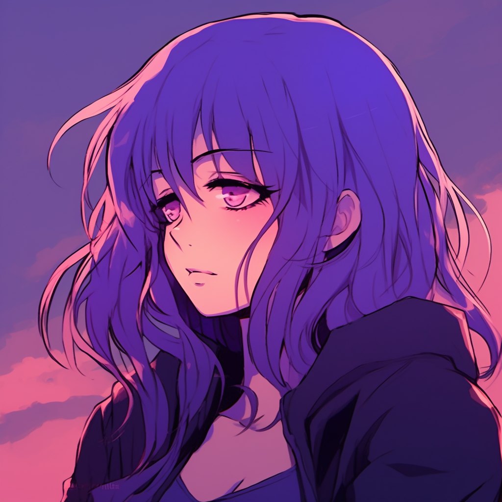 Anime profile in purple twilight - Anime Purple PFP Collection (@pfp ...