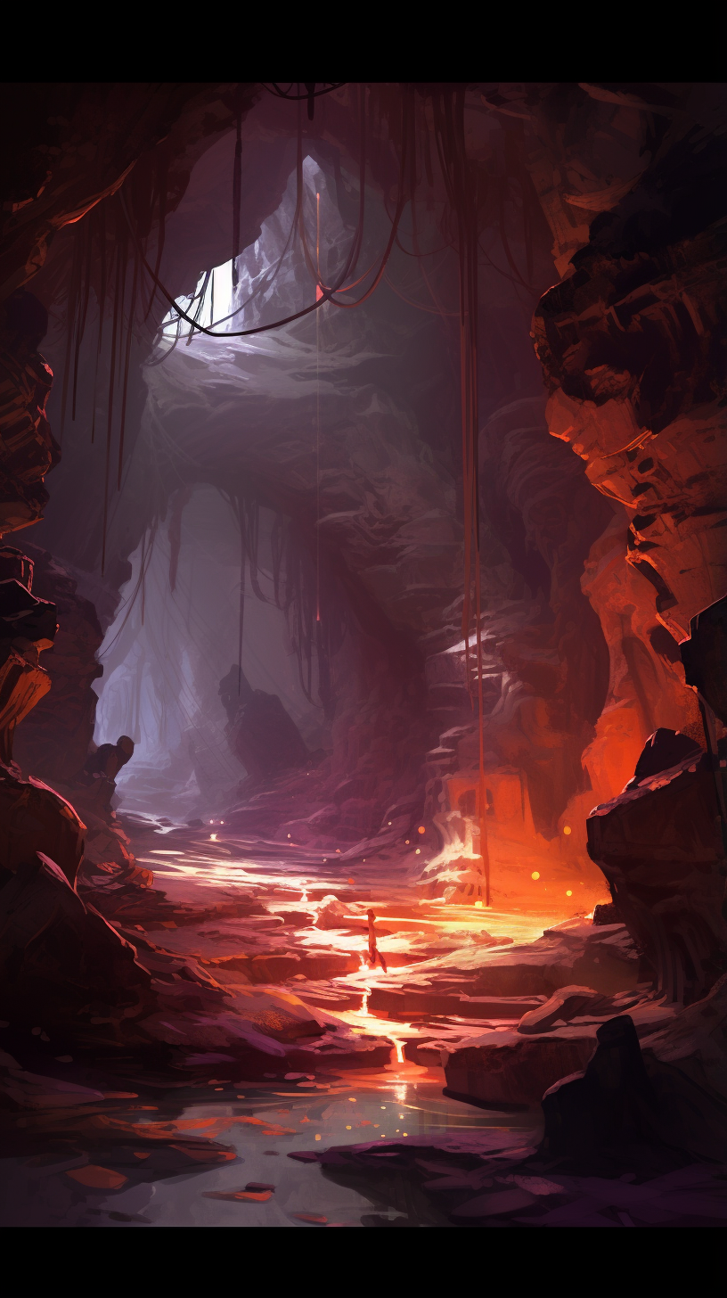 forest with cave for anime