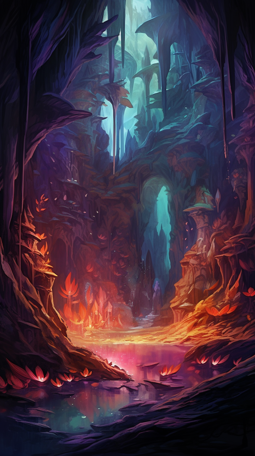 a painting of an ancient underground dungeon cavern, | Stable Diffusion |  OpenArt